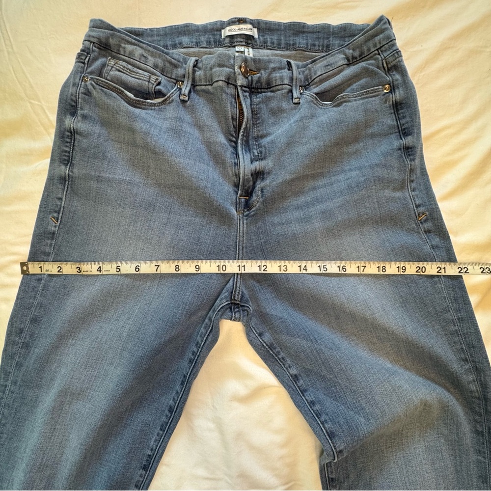 Good American Good Straight Blue Jeans Women’s high rise size 18 - Picture 8 of 10